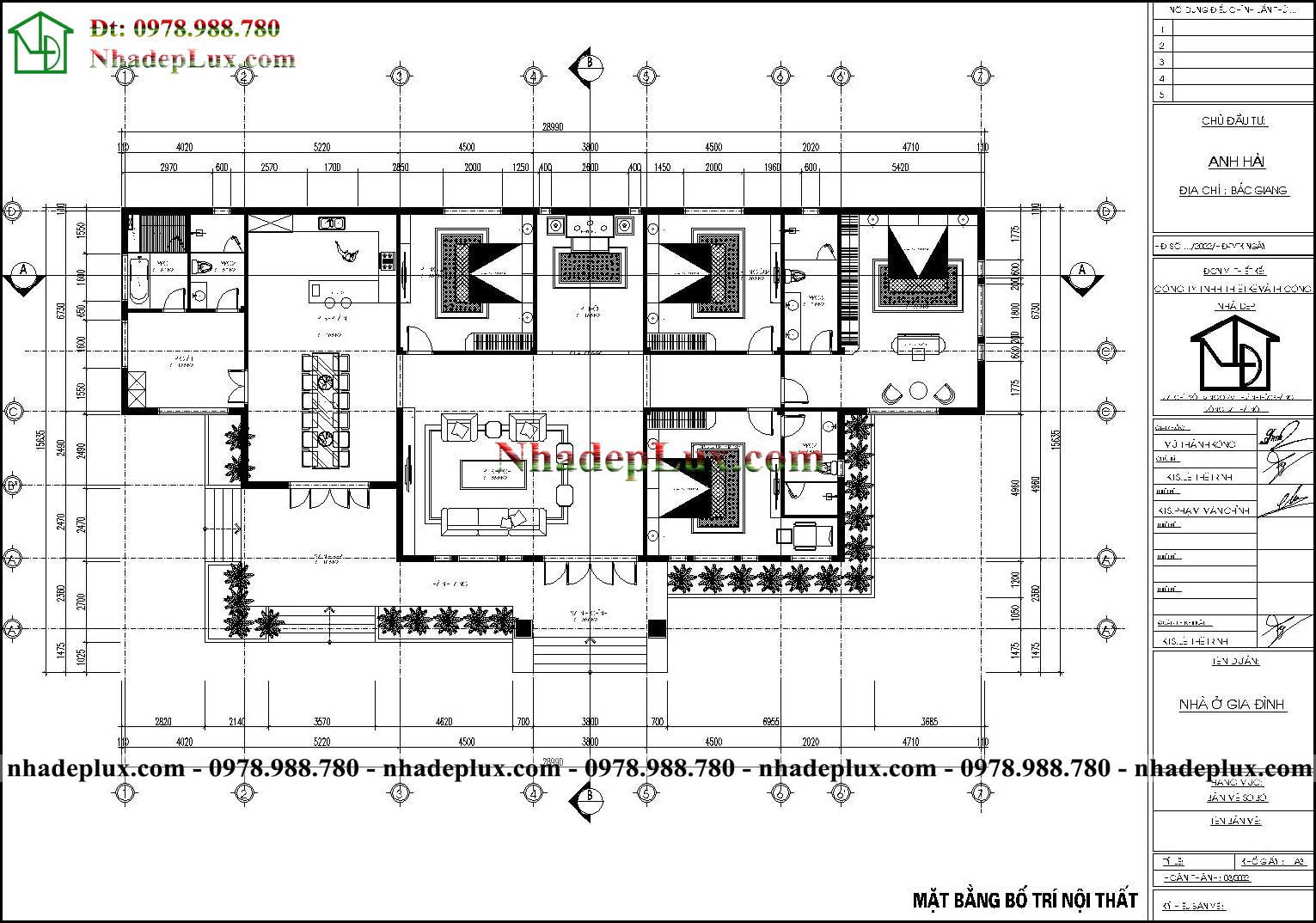 Thiết kế biệt thự 1 tầng mái nhật tại Bắc Giang diện tích 350m2 LUXBT1T1