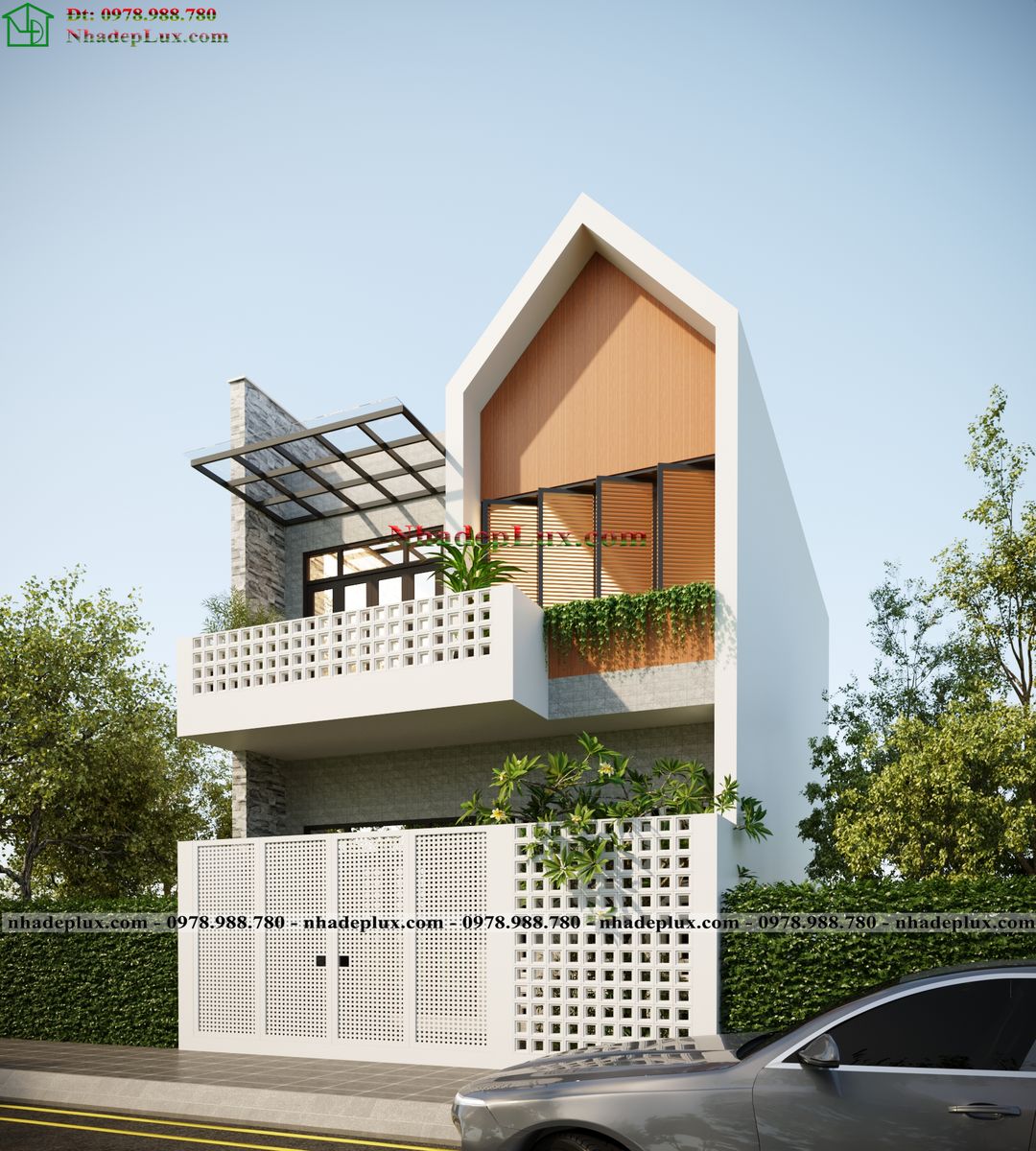 Thiết kế nhà phố 2 tầng 7x11m tại Quảng Ninh LUXNO2T6